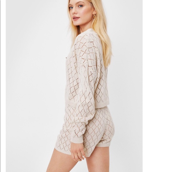 Diamond Knit set Cardigan and Shorts Lounge - Picture 5 of 6